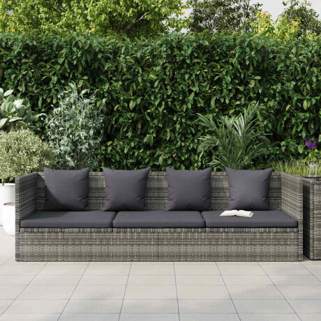vidaXL Tuinbed 200x60 cm poly rattan grijs afbeelding3 - 1