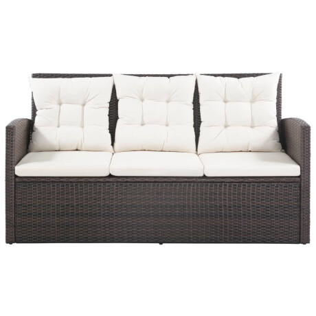 vidaXL 5-delige Loungeset met kussens poly rattan bruin afbeelding3 - 1