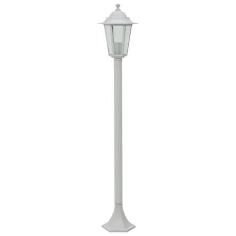 vidaXL Paalverlichting voor tuin E27 110 cm aluminium wit 6 st afbeelding3 - 1