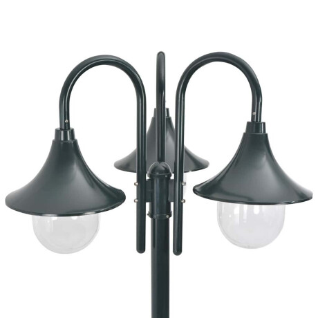 vidaXL Paalverlichting tuin E27 220 cm aluminium donkergroen 3-delig afbeelding3 - 1