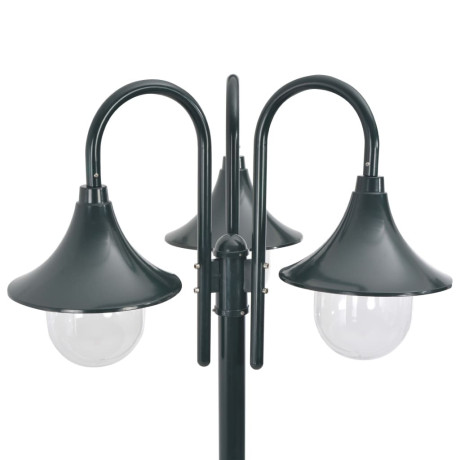 vidaXL Paalverlichting tuin E27 220 cm aluminium donkergroen 3-delig afbeelding3 - 1