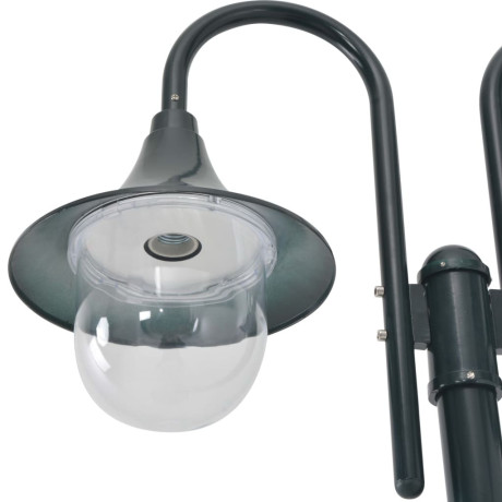 vidaXL Paalverlichting tuin E27 220 cm aluminium donkergroen 2-delig afbeelding3 - 1