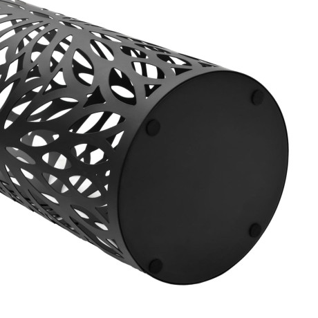 vidaXL Parapluhouder bladeren staal zwart afbeelding3 - 1