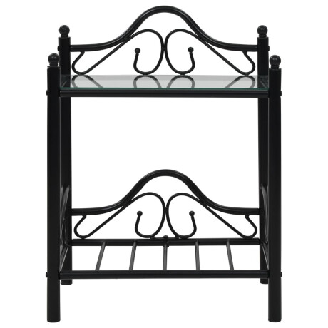 vidaXL Nachtkastjes 45x30,5x60 cm staal en gehard glass 2 st afbeelding3 - 1