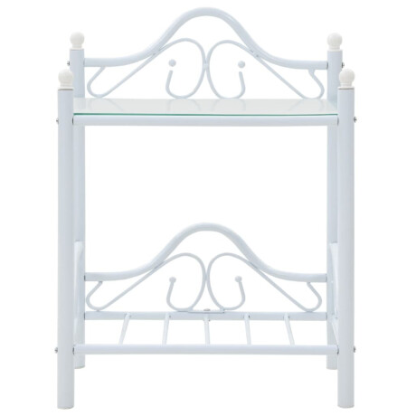 vidaXL Nachtkastjes 45x30,5x60 cm staal en gehard glas wit 2 st afbeelding3 - 1