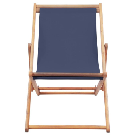 vidaXL Strandstoel inklapbaar stof en houten frame blauw afbeelding3 - 1