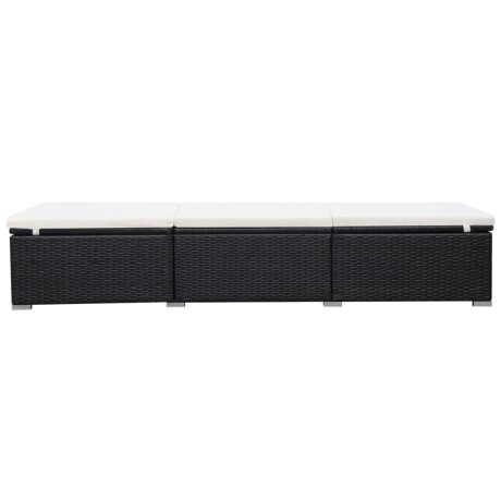 vidaXL Ligbed met kussen poly rattan zwart afbeelding3 - 1