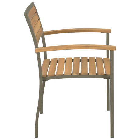 vidaXL Tuinstoelen stapelbaar 2 st massief acaciahout en staal afbeelding3 - 1