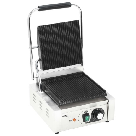 vidaXL Panini grill gegroefd 1800 W 31x30,5x20 cm roestvrij staal afbeelding3 - 1