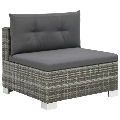 vidaXL 10-delige Loungeset met kussens poly rattan grijs afbeelding3 - 1