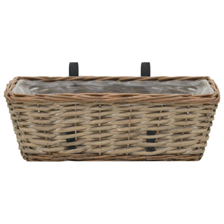 vidaXL Balkonbakken 2 st 40 cm wicker met PE-voering afbeelding3 - 1