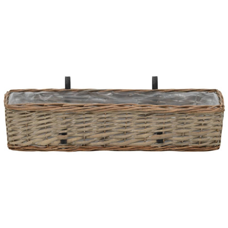 vidaXL Balkonbakken 2 st 60 cm wicker met PE-voering afbeelding3 - 1