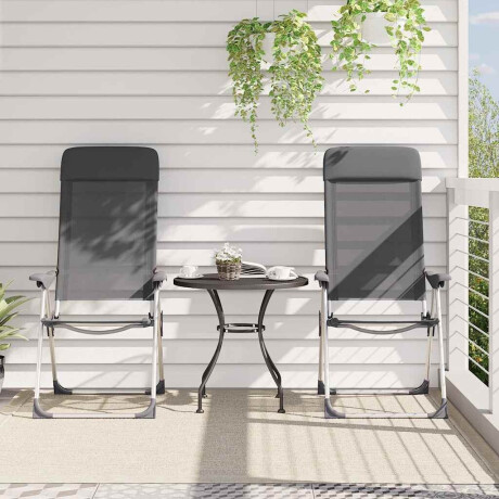 vidaXL Campingstoelen 4 st inklapbaar aluminium grijs afbeelding3 - 1