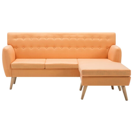 vidaXL Bank L-vormig 171,5x138x81,5 cm stof oranje afbeelding3 - 1