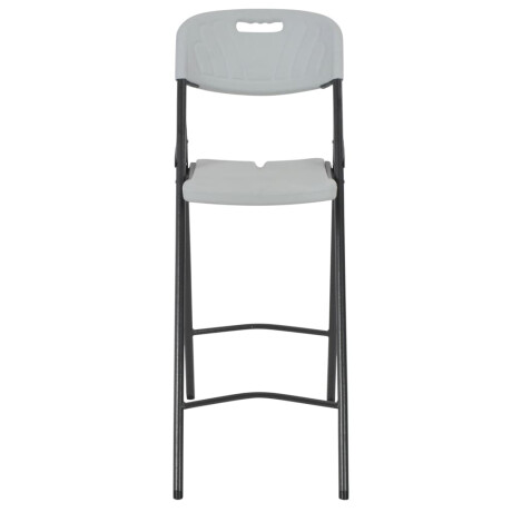 vidaXL Barstoelen inklapbaar 2 st HDPE en staal wit afbeelding3 - 1
