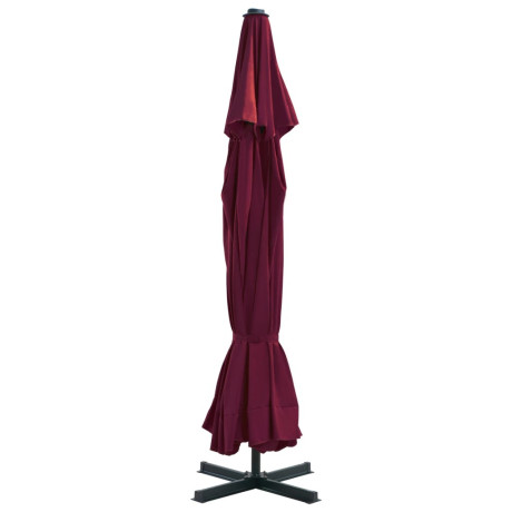 vidaXL Parasol met aluminium paal 500 cm bordeauxrood afbeelding3 - 1