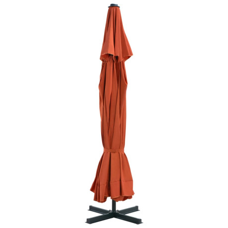 vidaXL Parasol met aluminium paal 500 cm terracottakleurig afbeelding3 - 1