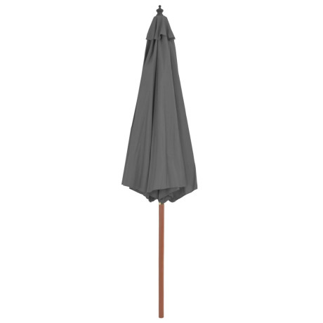 vidaXL Parasol met houten paal 300 cm antraciet afbeelding3 - 1