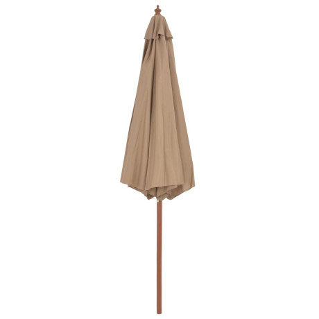 vidaXL Parasol met houten paal 300 cm taupe afbeelding3 - 1