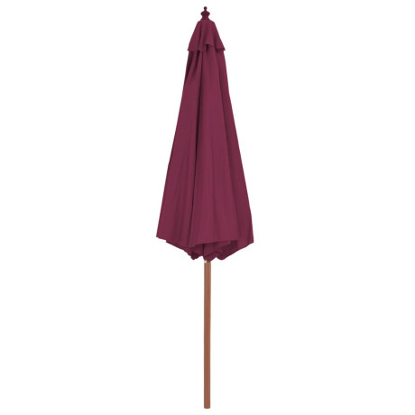 vidaXL Parasol met houten paal 300 cm bordeauxrood afbeelding3 - 1