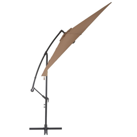 vidaXL Zweefparasol met aluminium paal 300 cm taupe afbeelding3 - 1