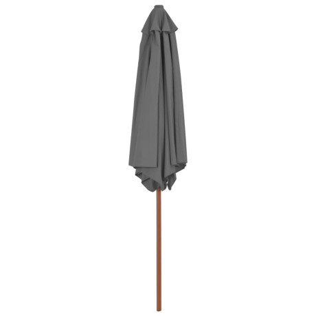 vidaXL Parasol met houten paal 270 cm antraciet afbeelding3 - 1