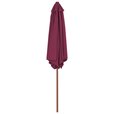 vidaXL Parasol met houten paal 270 cm bordeauxrood afbeelding3 - 1