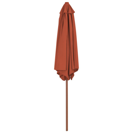 vidaXL Parasol met houten paal 270 cm terracotta afbeelding3 - 1