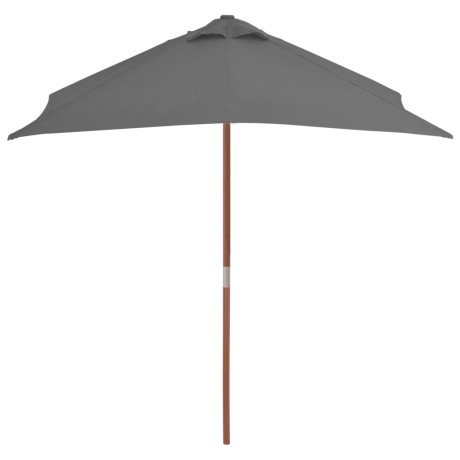 vidaXL Parasol met houten paal 150x200 cm antraciet afbeelding3 - 1