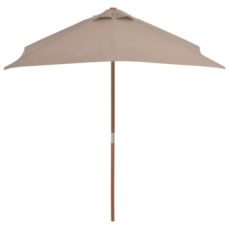 vidaXL Parasol met houten paal 150x200 cm taupe afbeelding3 - 1