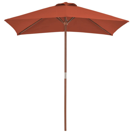 vidaXL Parasol met houten paal 150x200 cm terracottakleurig afbeelding3 - 1