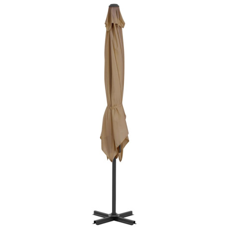 vidaXL Zweefparasol met aluminium paal 250x250 cm taupe afbeelding3 - 1