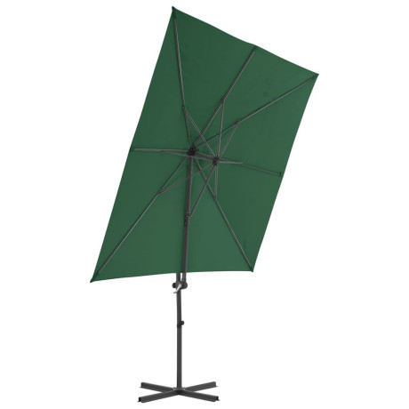 vidaXL Zweefparasol met stalen paal 250x250 cm groen afbeelding3 - 1