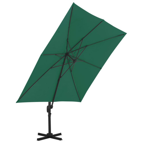 vidaXL Zweefparasol met aluminium paal 300x300 cm groen afbeelding3 - 1