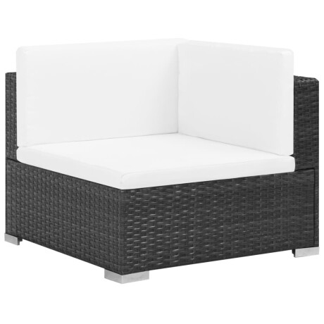 vidaXL 6-delige Loungeset met kussens poly rattan zwart afbeelding3 - 1