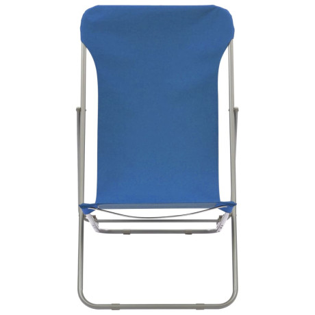vidaXL Strandstoelen inklapbaar 2 st staal en oxford stof blauw afbeelding3 - 1