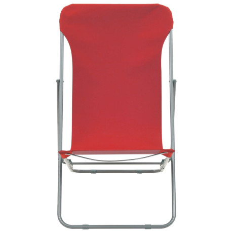 vidaXL Strandstoelen inklapbaar 2 st staal en oxford stof rood afbeelding3 - 1