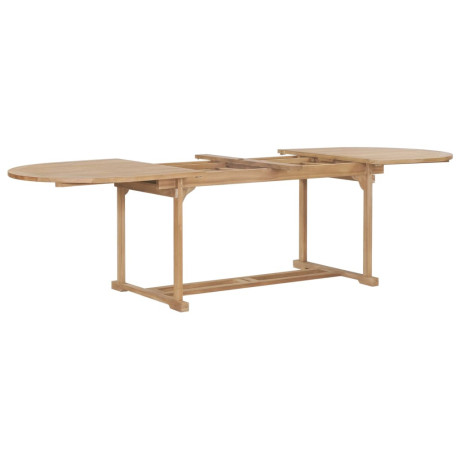 vidaXL Tuintafel verlengbaar ovaal 180-280x100x75 cm massief teakhout afbeelding3 - 1