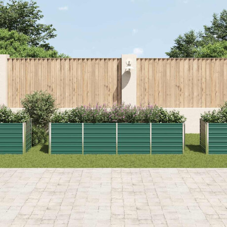 vidaXL Plantenbak verhoogd 320x80x77 cm gegalvaniseerd staal groen afbeelding3 - 1