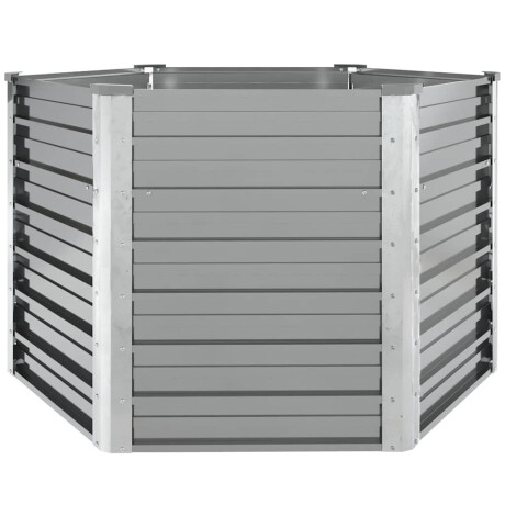 vidaXL Plantenbak verhoogd 129x129x77 cm gegalvaniseerd staal grijs afbeelding3 - 1