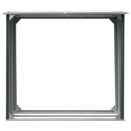 vidaXL Haardhoutschuur 172x91x154 cm gegalvaniseerd staal grijs afbeelding3 - 1