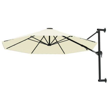 vidaXL Wandparasol met metalen paal 300 cm zandkleurig afbeelding3 - 1