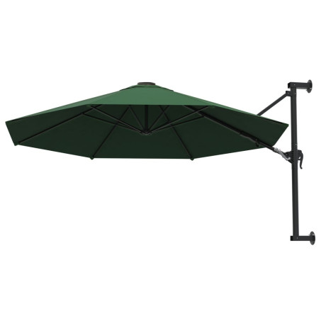 vidaXL Wandparasol met metalen paal 300 cm groen afbeelding3 - 1