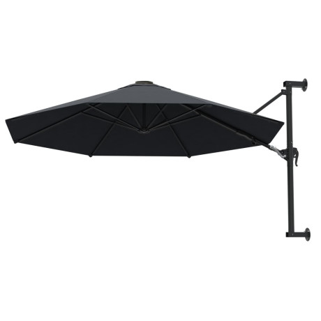 vidaXL Wandparasol met metalen paal 300 cm antraciet afbeelding3 - 1