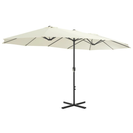 vidaXL Parasol met aluminium paal 460x270 cm zandkleurig afbeelding3 - 1