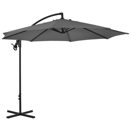 vidaXL Zweefparasol met stalen paal 300 cm antracietkleurig afbeelding3 - 1
