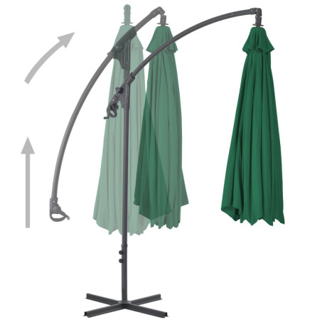 vidaXL Zweefparasol met stalen paal 250x250 cm groen afbeelding3 - 1