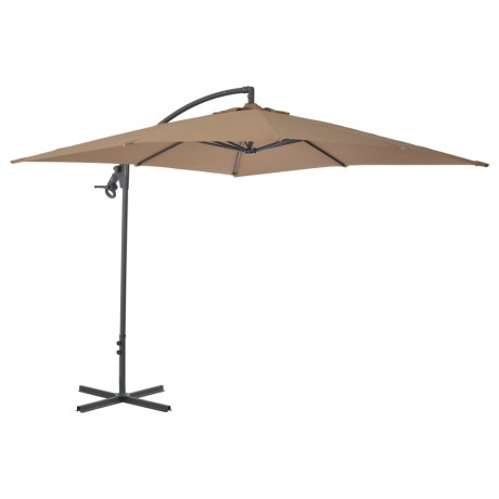 vidaXL Zweefparasol met stalen paal 250x250 cm taupe afbeelding3 - 1