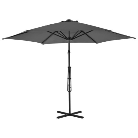 vidaXL Parasol met stalen paal 300 cm antraciet afbeelding3 - 1