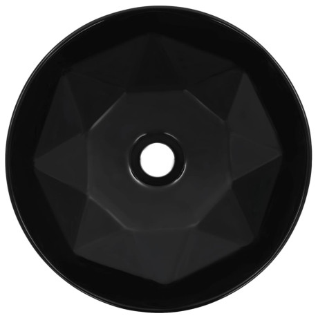 vidaXL Wastafel 36x14 cm keramiek zwart afbeelding3 - 1